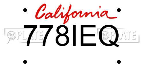 778IEQ California License Plate