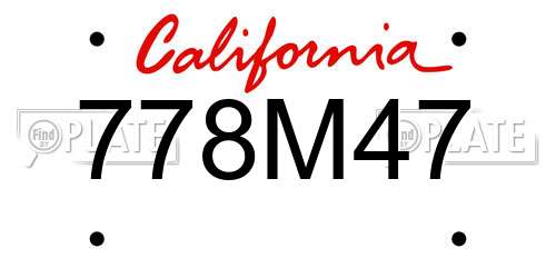 778M47 California License Plate