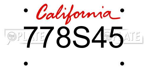 778S45 California License Plate