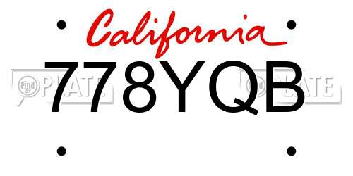 778YQB California License Plate