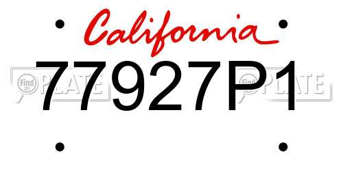 77927P1 California License Plate
