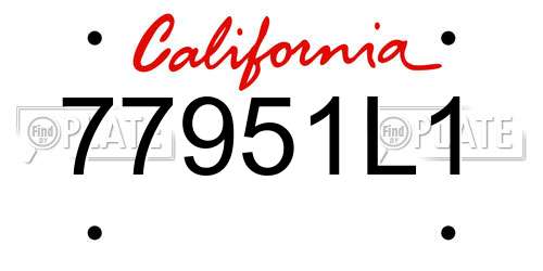 77951L1 California License Plate