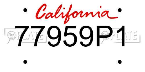 77959P1 California License Plate