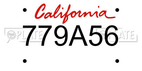 779A56 California License Plate