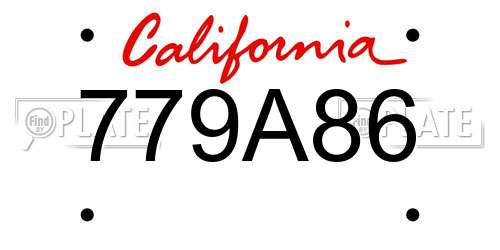 779A86 California License Plate