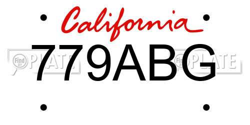 779ABG California License Plate