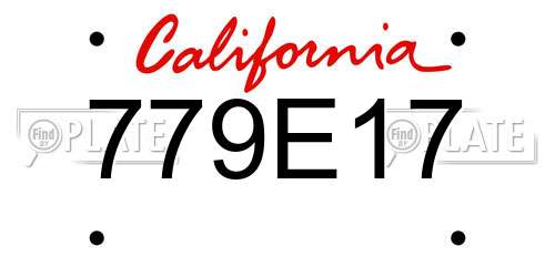 779E17 California License Plate