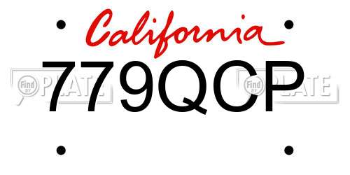 779QCP California License Plate