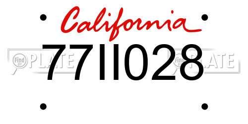 77II028 California License Plate