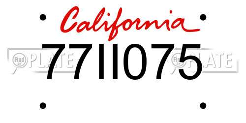 77II075 California License Plate