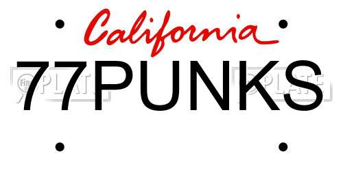 77PUNKS California License Plate