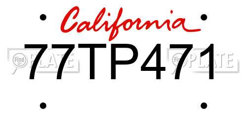 77TP471 California License Plate