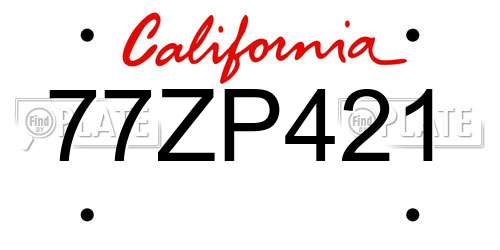 77ZP421 California License Plate