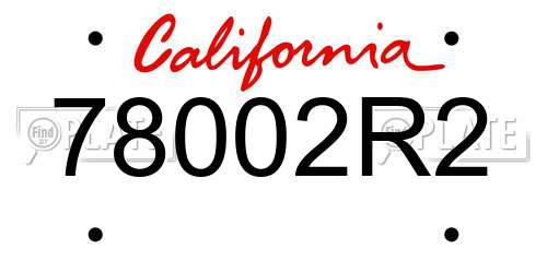78002R2 California License Plate