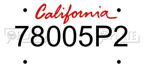 78005P2 California License Plate