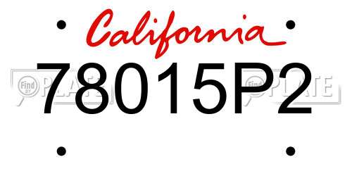 78015P2 California License Plate