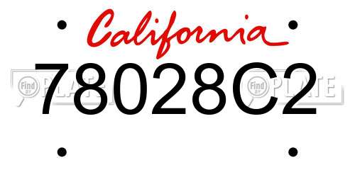 78028C2 California License Plate