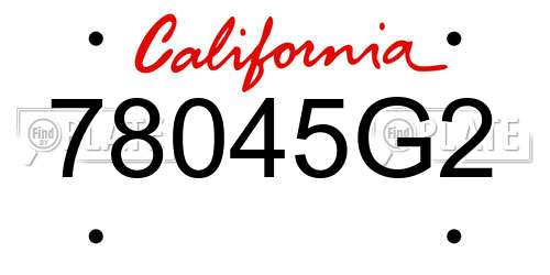 78045G2 California License Plate