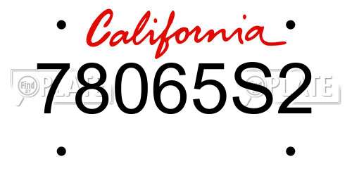 78065S2 California License Plate