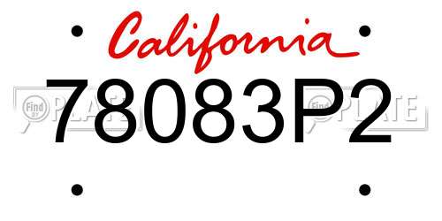 78083P2 California License Plate