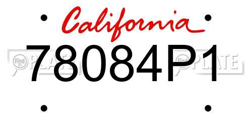 78084P1 California License Plate