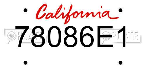 78086E1 California License Plate