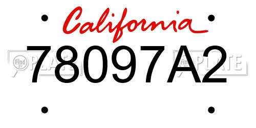 78097A2 California License Plate