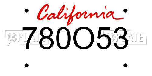 780O53 California License Plate