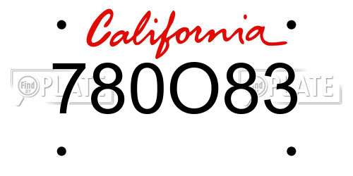 780O83 California License Plate