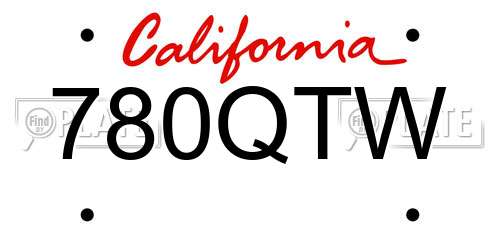 780QTW California License Plate