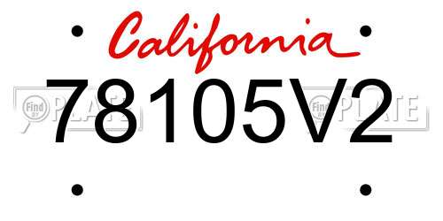 78105V2 California License Plate