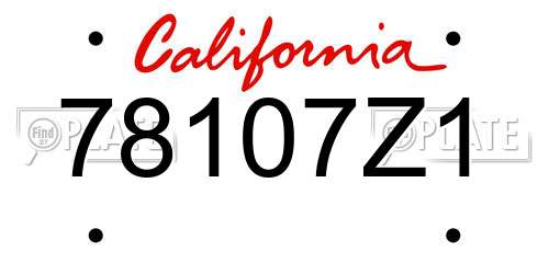 78107Z1 California License Plate