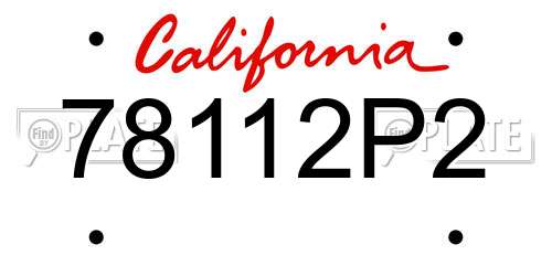 78112P2 California License Plate