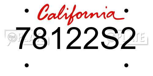78122S2 California License Plate