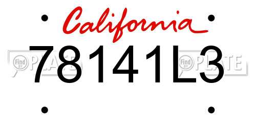 78141L3 California License Plate