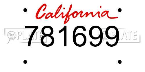 781699 California License Plate