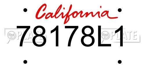 78178L1 California License Plate