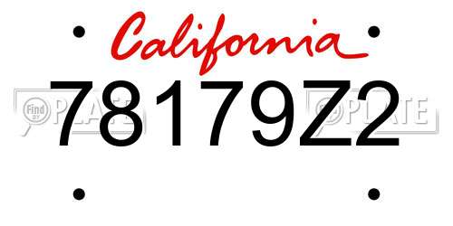 78179Z2 California License Plate