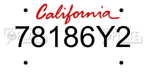 78186Y2 California License Plate