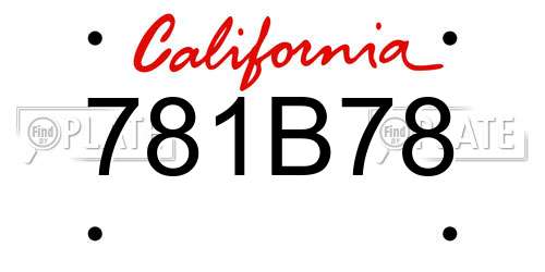 781B78 California License Plate