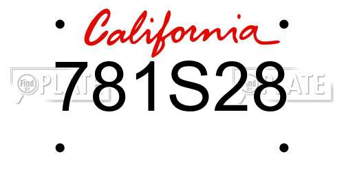 781S28 California License Plate