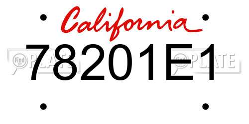 78201E1 California License Plate