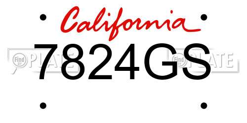 7824GS California License Plate