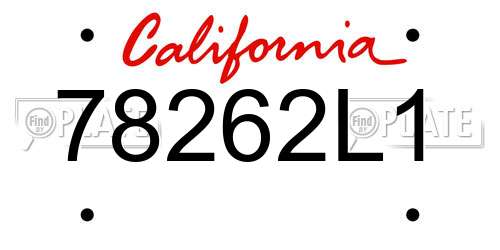 78262L1 California License Plate
