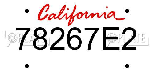 78267E2 California License Plate