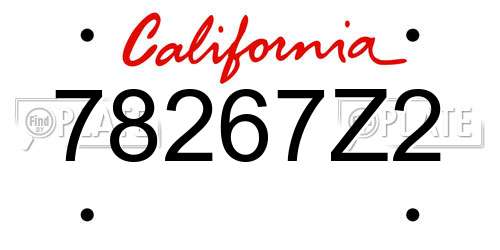 78267Z2 California License Plate