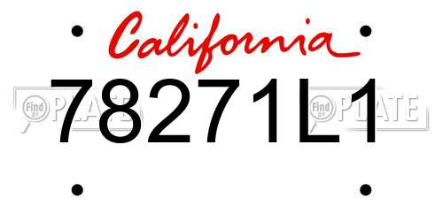 78271L1 California License Plate