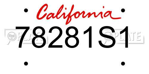 78281S1 California License Plate