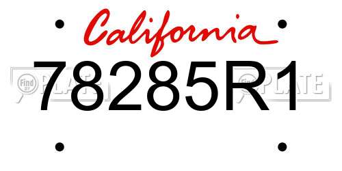 78285R1 California License Plate