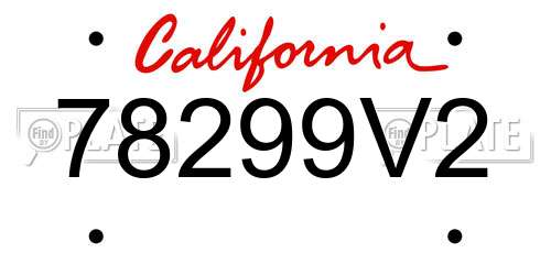 78299V2 California License Plate